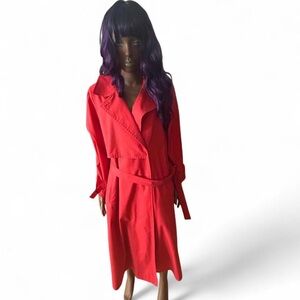 London fog vintage 70s/80s red trenchcoat made in USA size 14